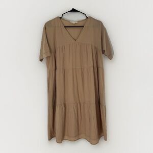 Grade & Gather Dress Womens Size Small Anthropologie Baby Doll Mini Tan Dress